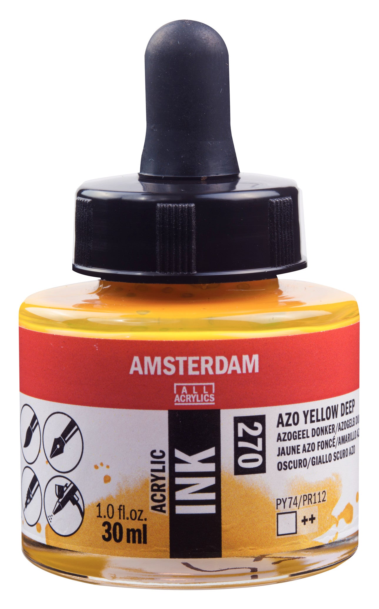 amsterdam-acrylic-ink-acryltinte-30-ml-deep-gold-fl-ssig image 6