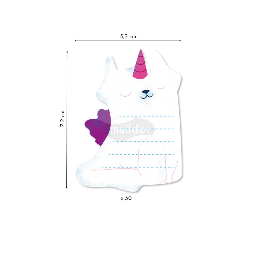 maildor-modou-haftnotizen-einhorn-katze-50-blatt-notizzettel image 2