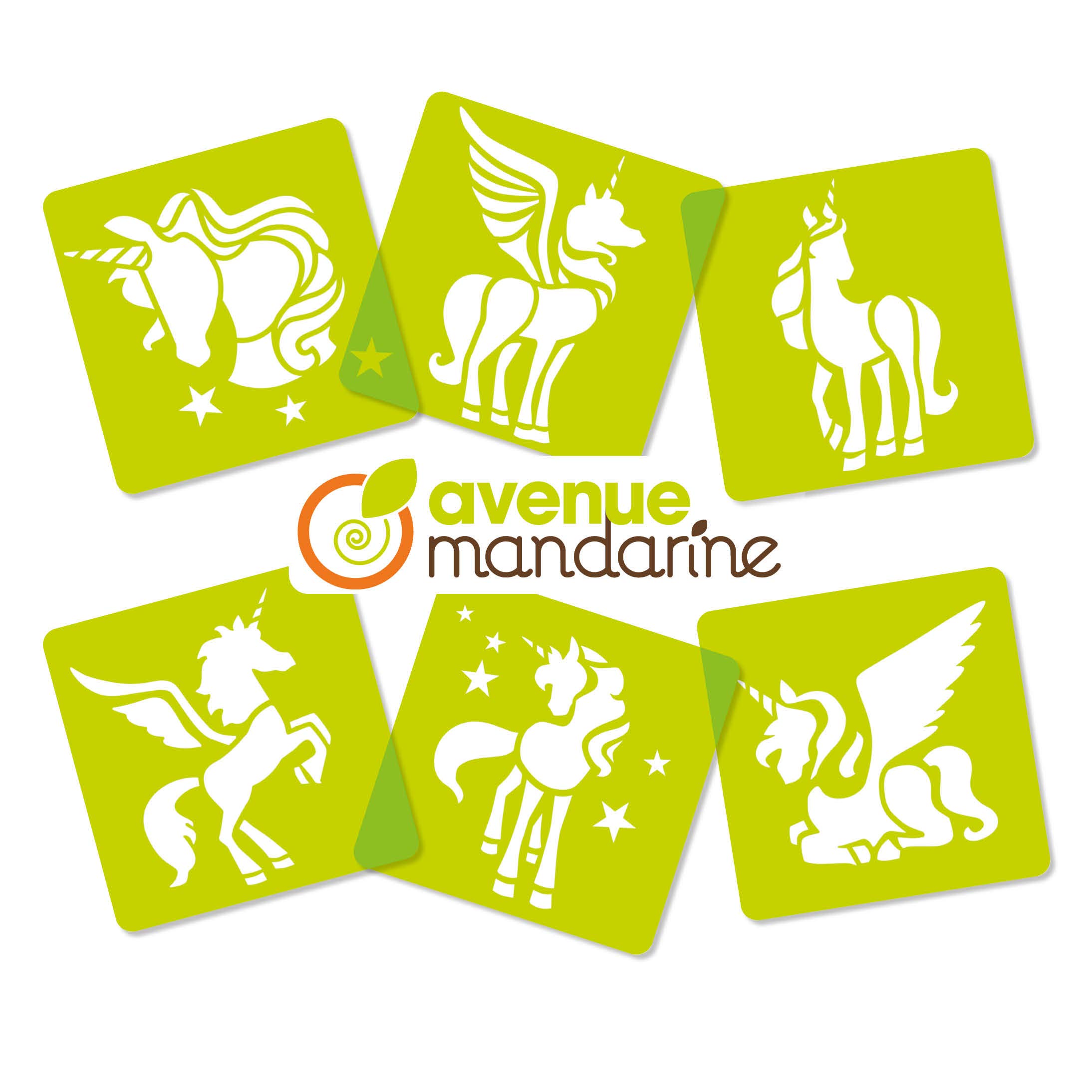 avenue-mandarine-pochoirs-schablonen-einhorn-6er-set image 2