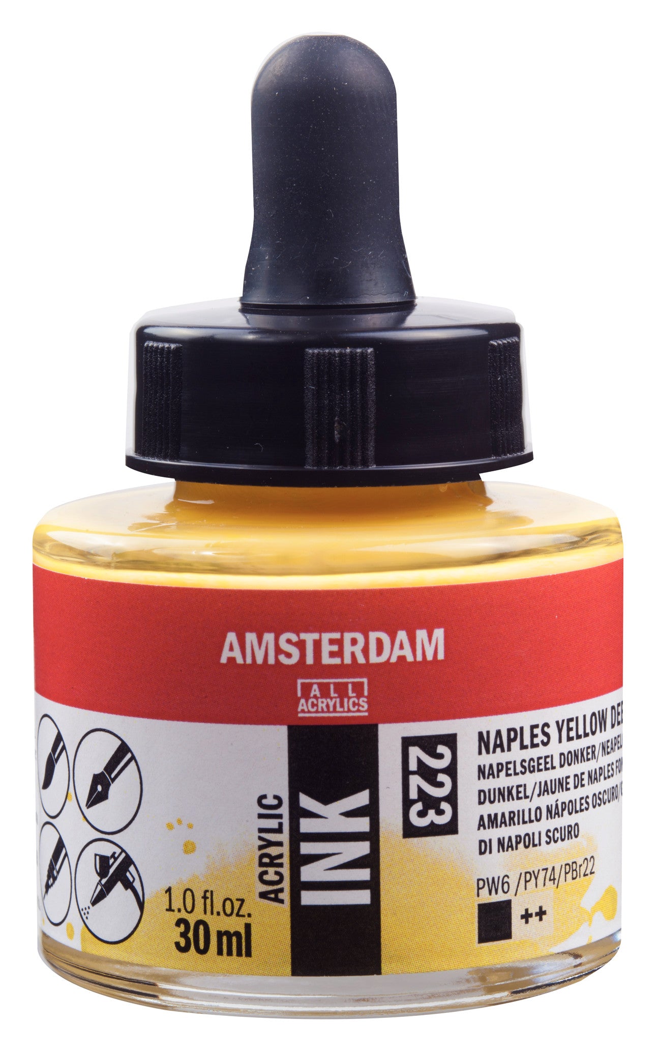 amsterdam-acrylic-ink-acryltinte-30-ml-deep-gold-fl-ssig image 2