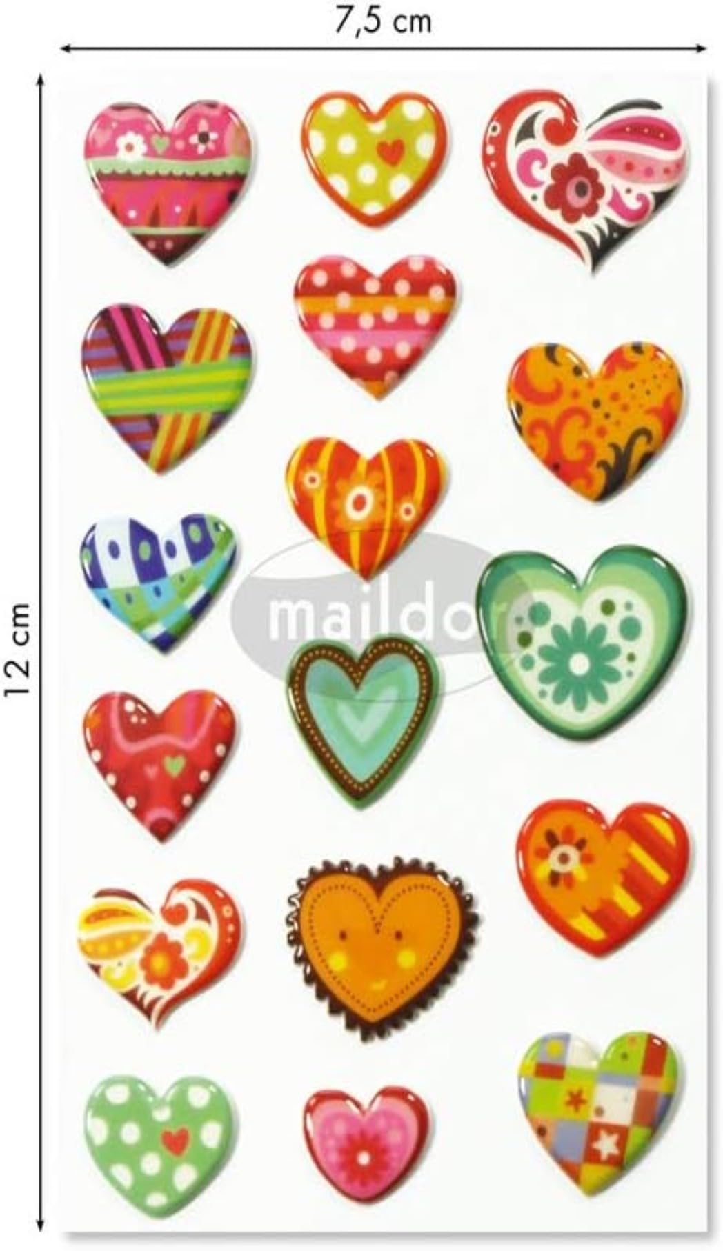 avenue-mandarine-cooky-3d-sticker-herzen-17-st-ck-7-5x2-cm image 4