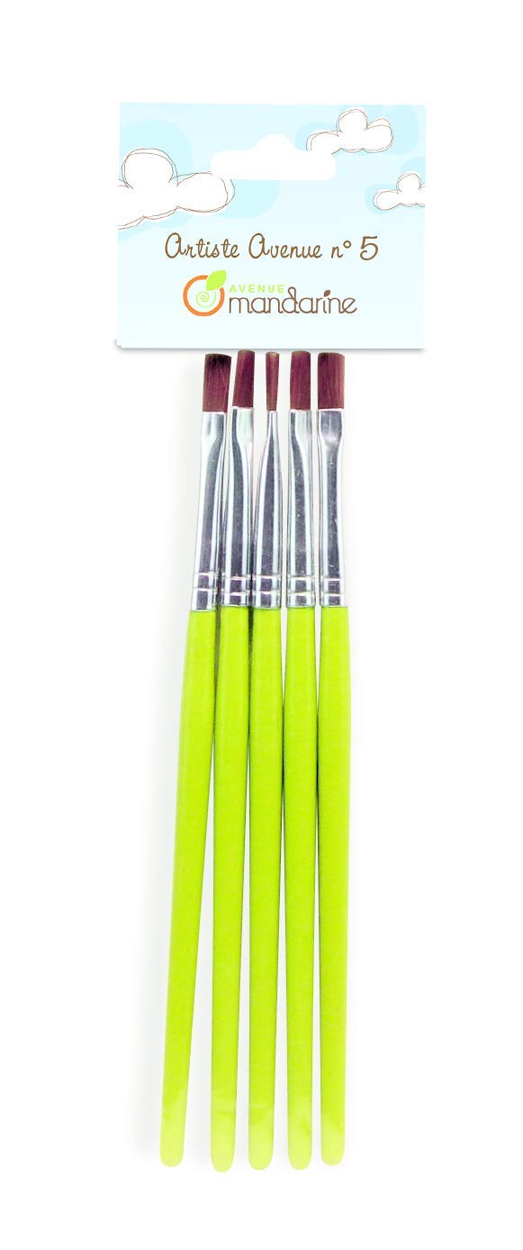 avenue-mandarine-52532o-pinselset-synthetisch-flach-5er-sortiert image 1