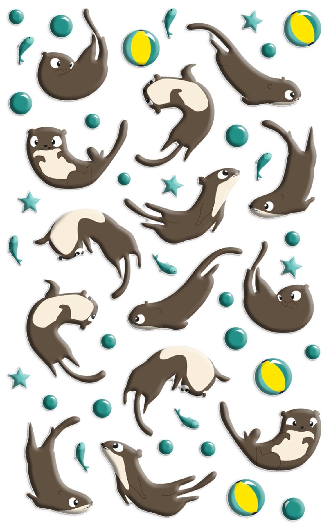 avenue-mandarine-cooky-3d-sticker-otter-wilde-tiere-47-stk image 3