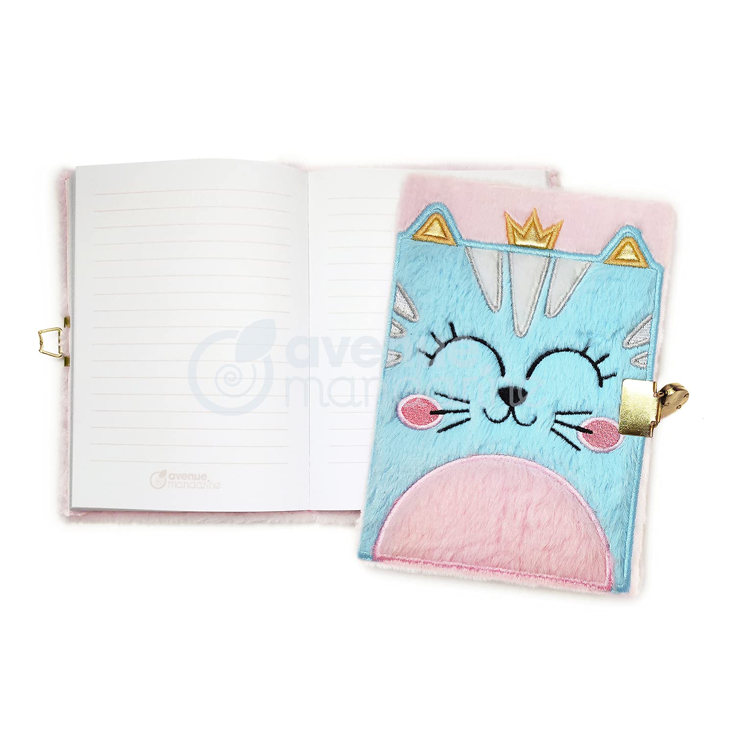avenue-mandarine-co208c-tagebuch-katze-pl-sch-96-blatt-mit-schloss image 2