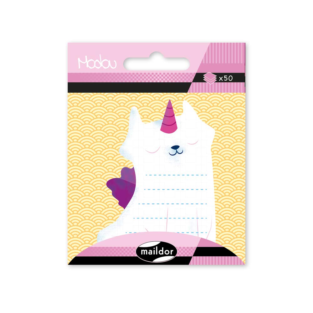 maildor-modou-haftnotizen-einhorn-katze-50-blatt-notizzettel image 1