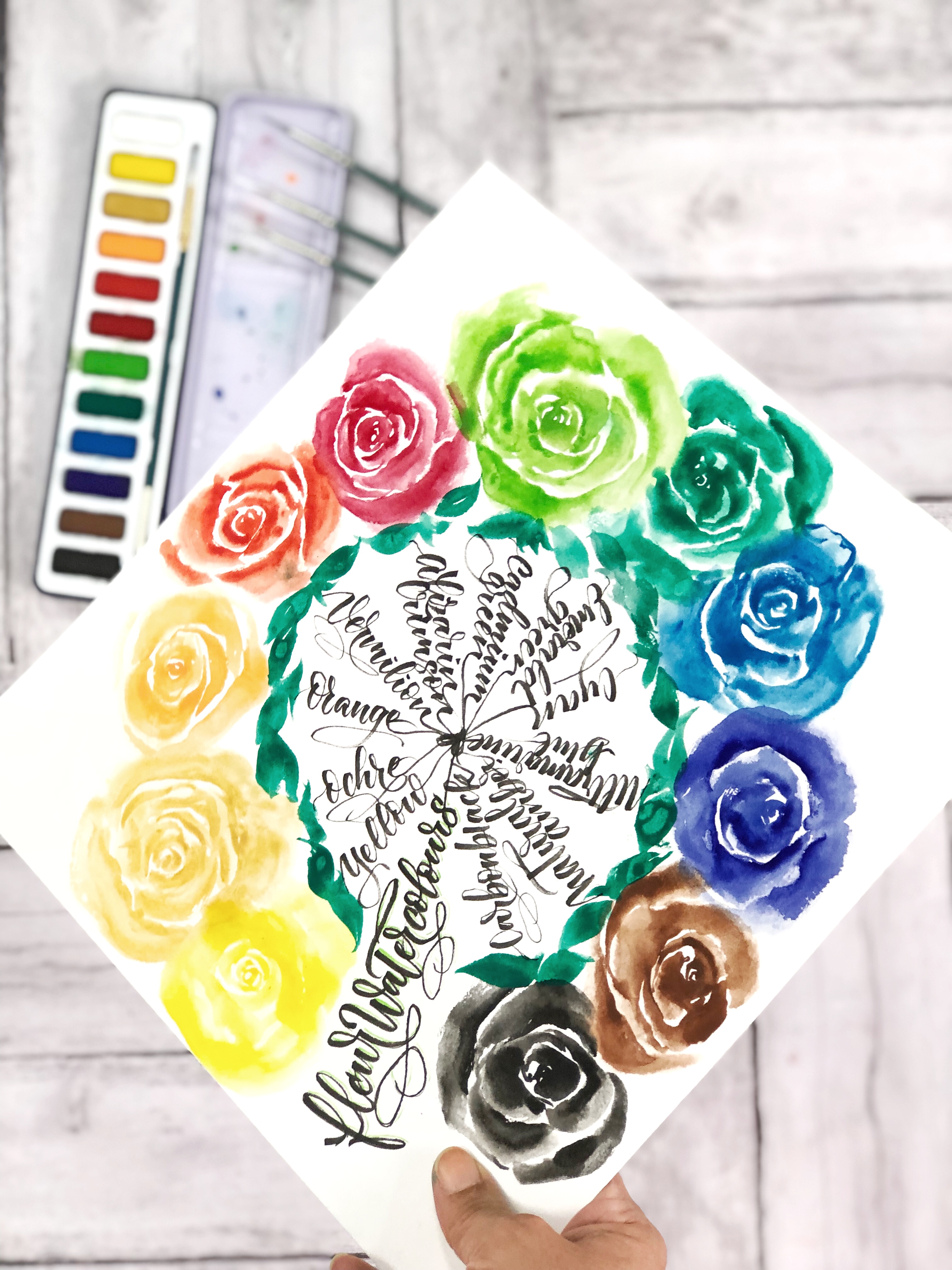 fleur-artists-aquarell-set-12-godets-pinsel-im-metallkasten image 4