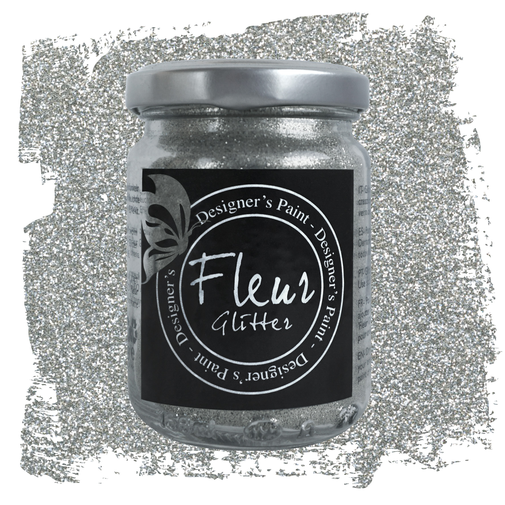 fleur-powder-glitter-glitterpulver-silver-fein-mischbar image 2