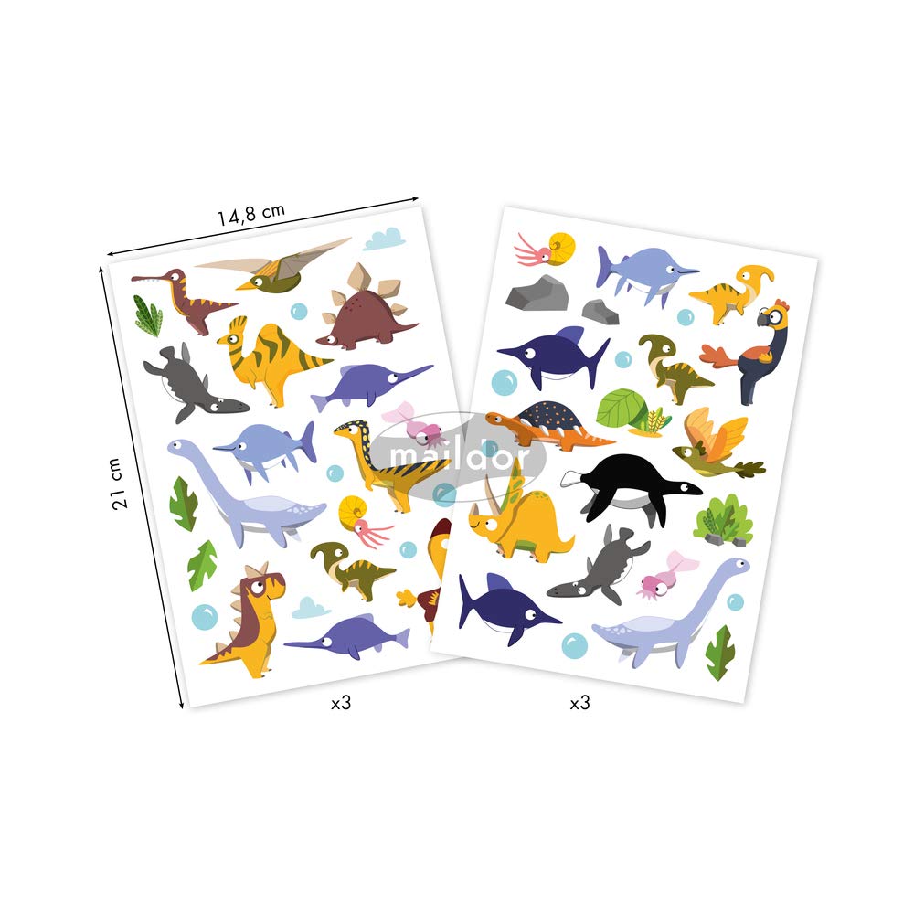 avenue-mandarine-ae205c-dreamy-sticker-dino-6-b-gen-150-st-ck image 2