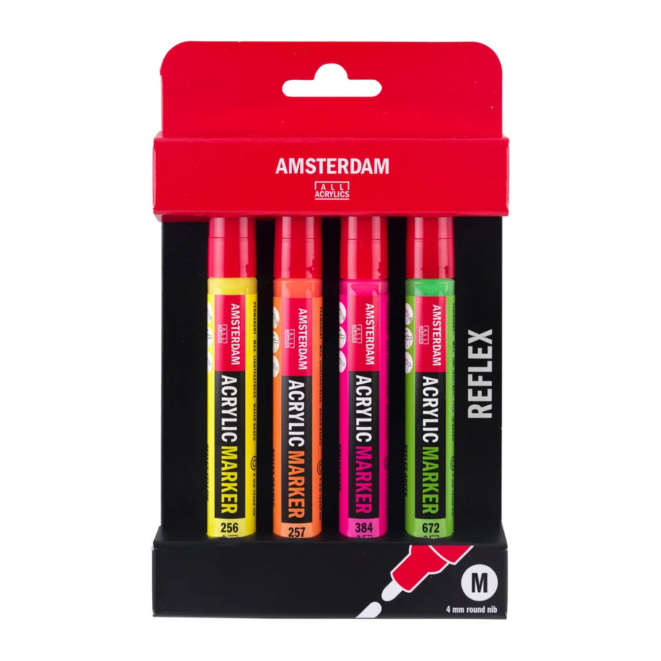 amsterdam-acrylmarker-reflex-set-4-farben-neon-4-mm image 1