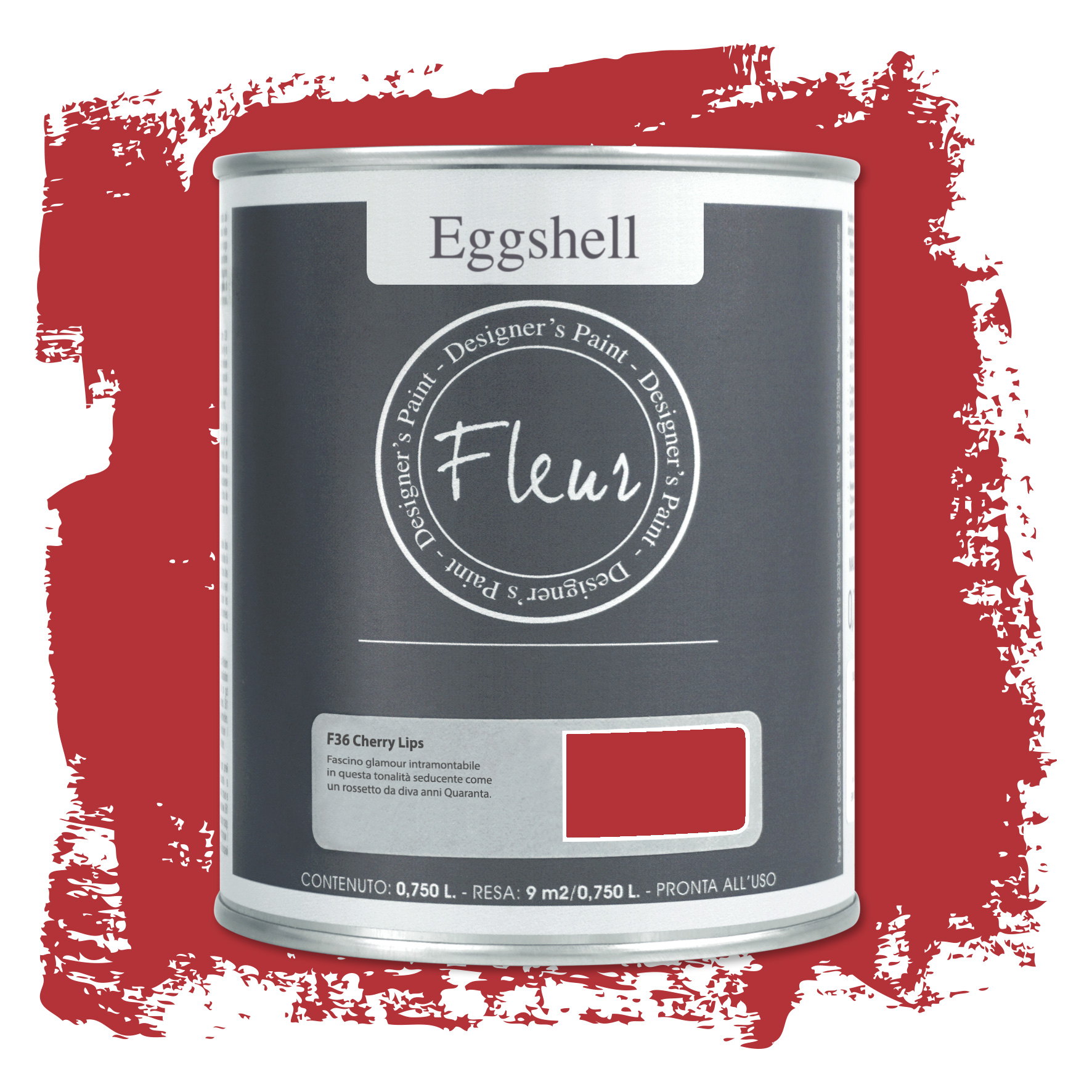 fleur-eggshell-lackfarbe-cherry-lips-rot-seidenmatt image 2