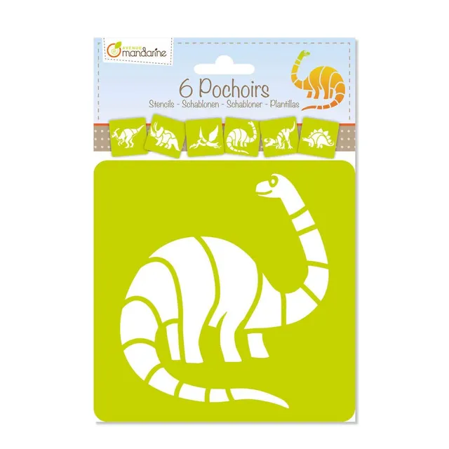 avenue-mandarine-42449md-schablonen-dino-6er-set-15x15-cm image 1