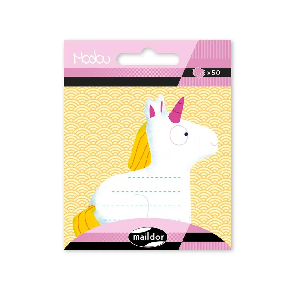 maildor-modou-mi042c-haftnotizblock-einhorn-50-blatt image 1