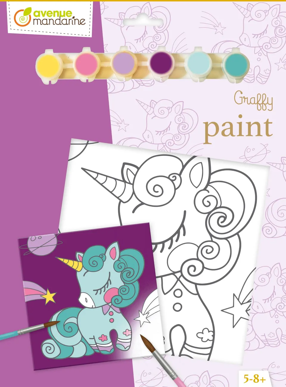 avenue-mandarine-graffy-pp018o-leinwand-einhorn-20x20-cm image 1