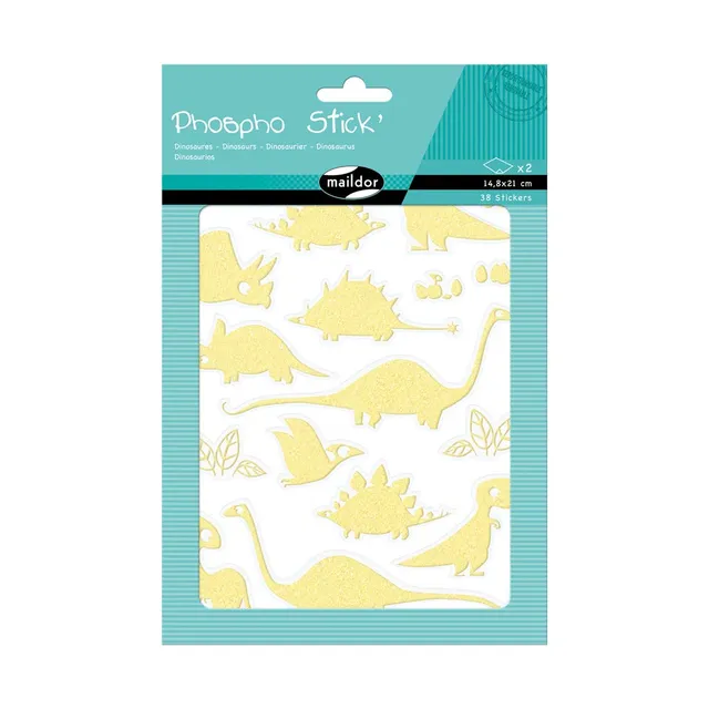avenue-mandarine-gommettes-ae105o-sticker-dino-neongelb-38-st-ck image 1