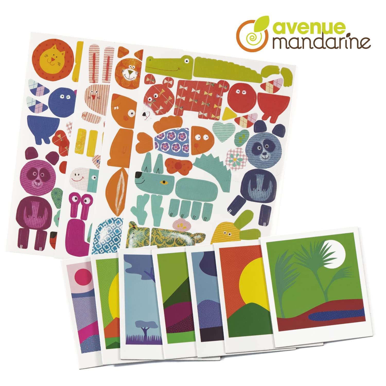 avenue-mandarine-kreativbox-kc044c-safari-sticker-10-karten-set image 3