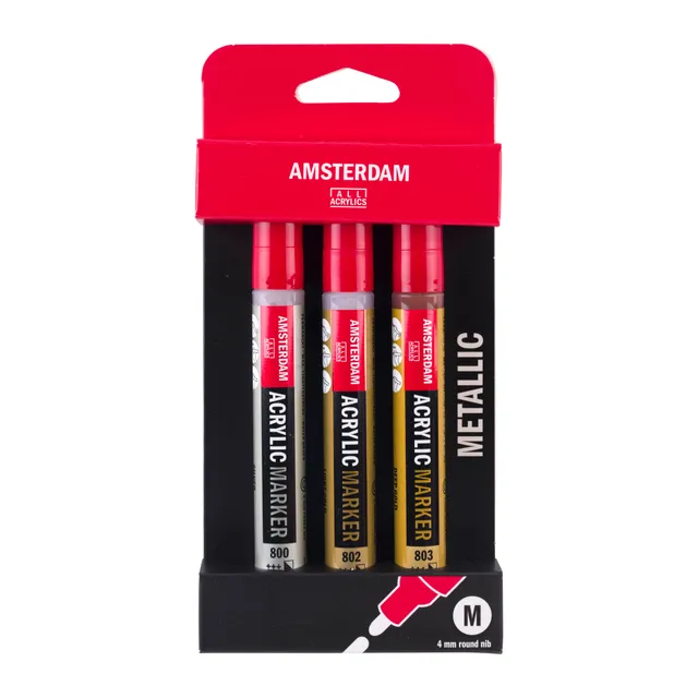 amsterdam-acrylic-markers-metallic-set-acrylmarker-3-farben-4mm image 1