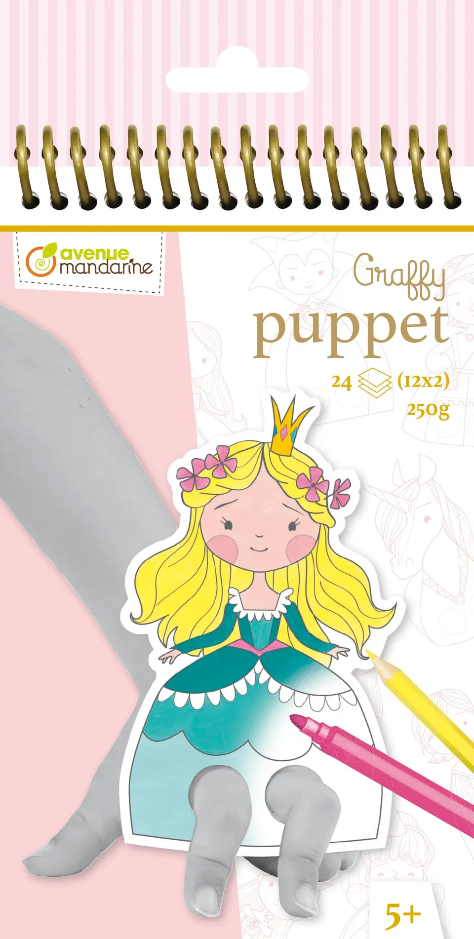 avenue-mandarine-coloriages-gy008o-malblock-fingerpuppen-prinzessin image 1