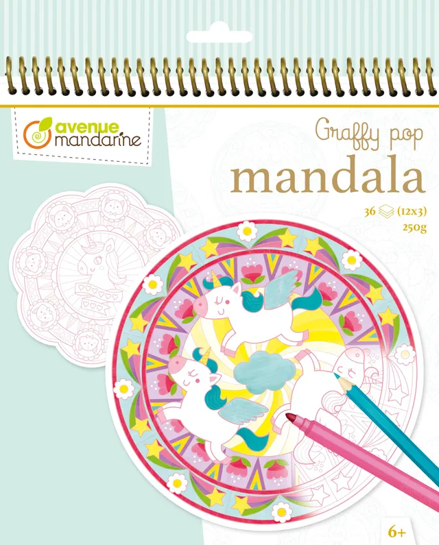 avenue-mandarine-coloriages-gy071c-malblock-mandala-magie-36-blatt image 1
