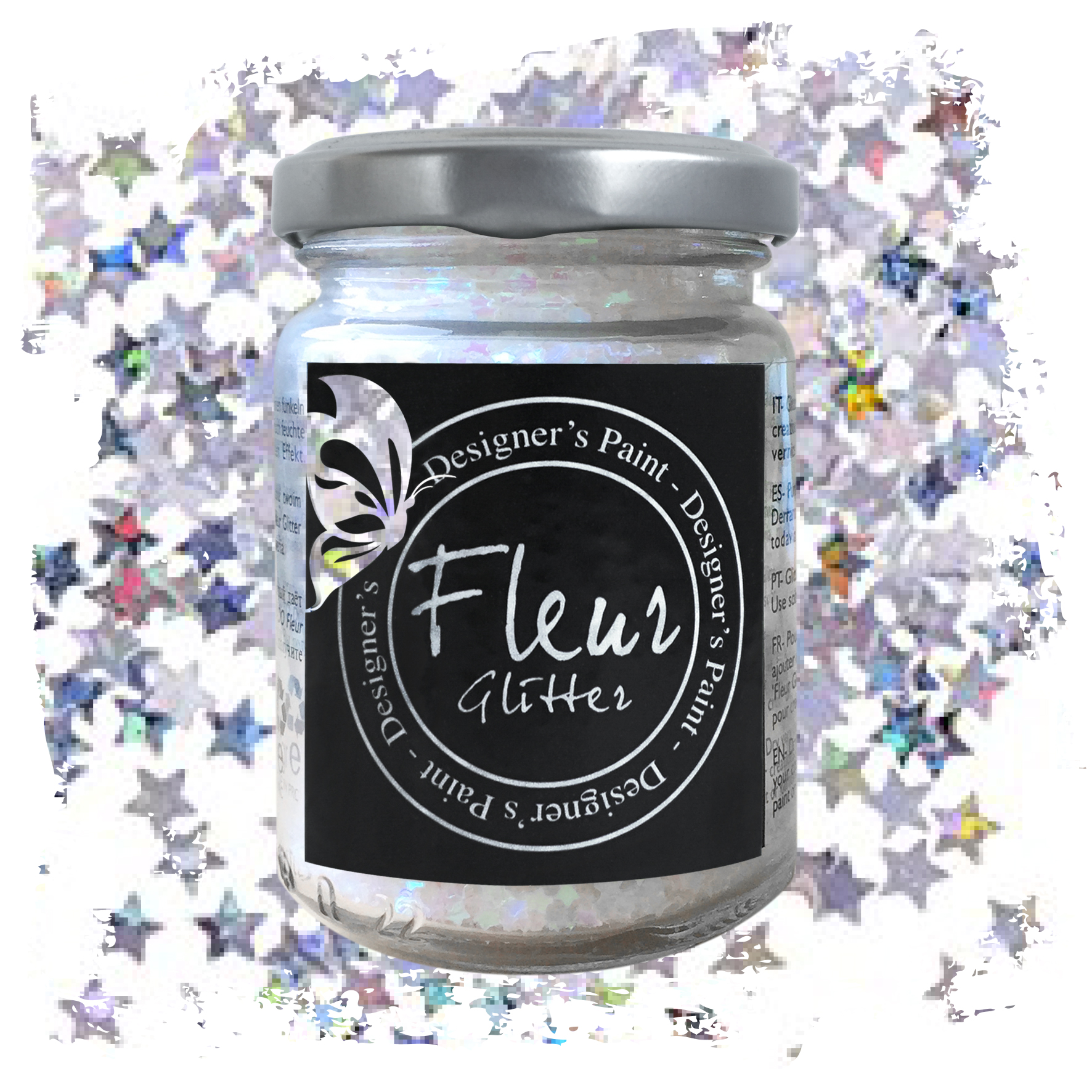 fleur-powder-glitter-star-white-rainbow-glitzerpulver image 2