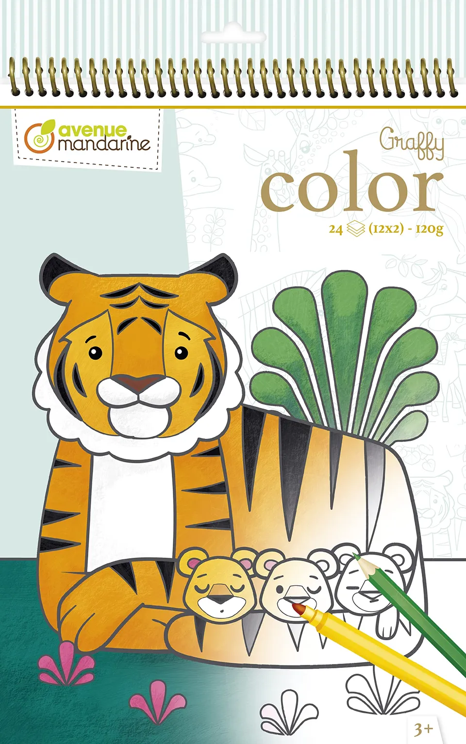 my-mandarine-gy097c-malbuch-wildtiere-mutter-kind-24-blatt image 1