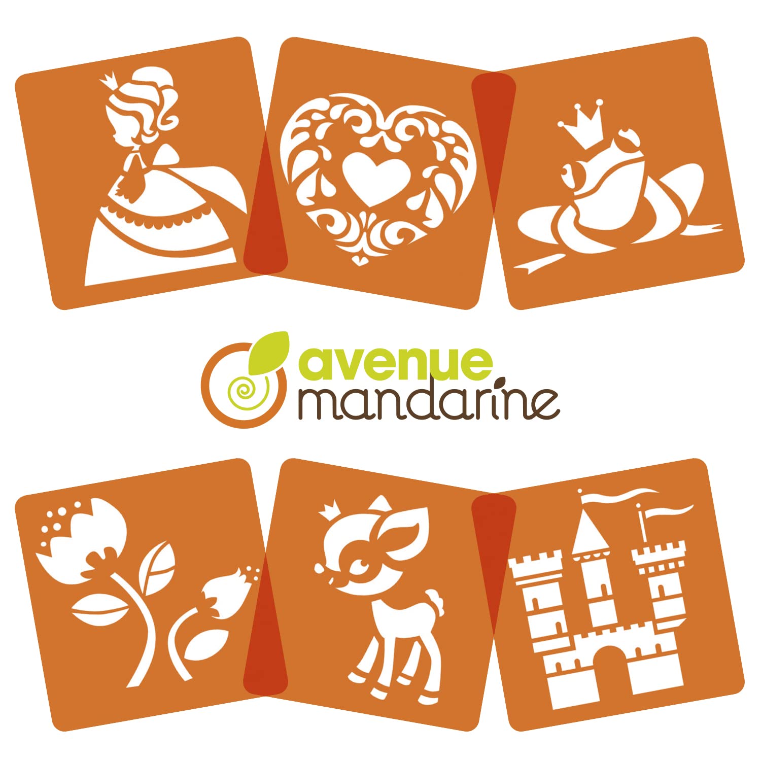 avenue-mandarine-pochoirs-wassertiere-schablonen-6er-15x15 image 2