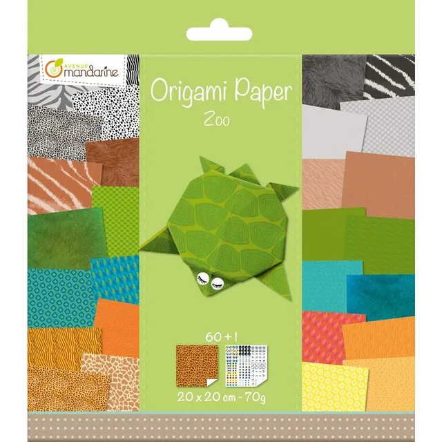 avenue-mandarine-origamipapier-zoo-20x20-cm-60-blatt-faltpapier image 1