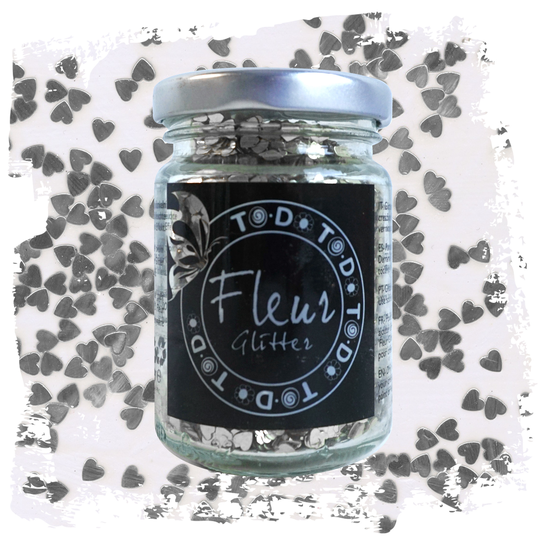 fleur-powder-glitter-cuori-silver-glitzerpulver-herzen-silber image 2