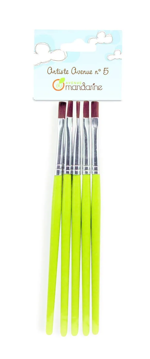avenue-mandarine-52532o-pinselset-synthetisch-flach-5er-sortiert image 1