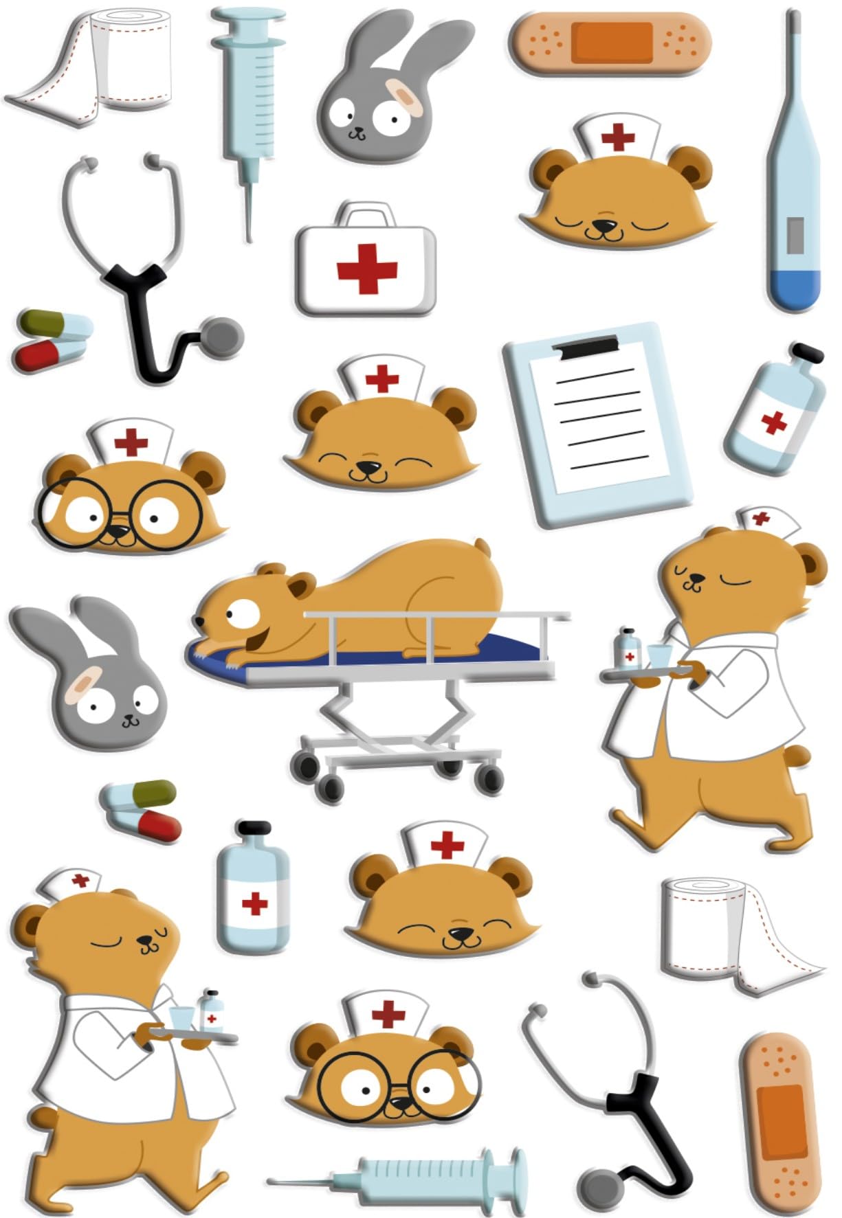avenue-mandarine-gommettes-cy127c-3d-sticker-krankenschwester-25er image 2