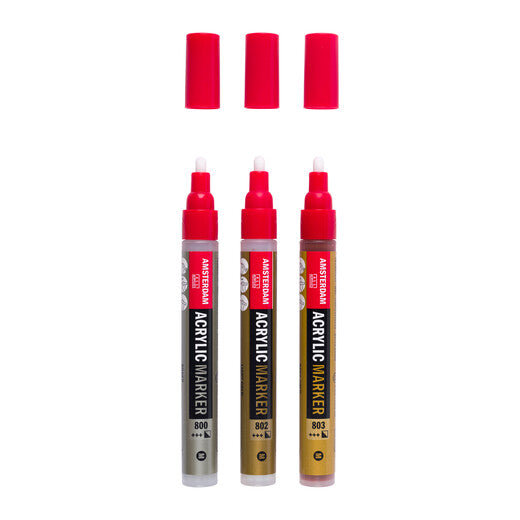 amsterdam-acrylic-markers-metallic-set-acrylmarker-3-farben-4mm image 2