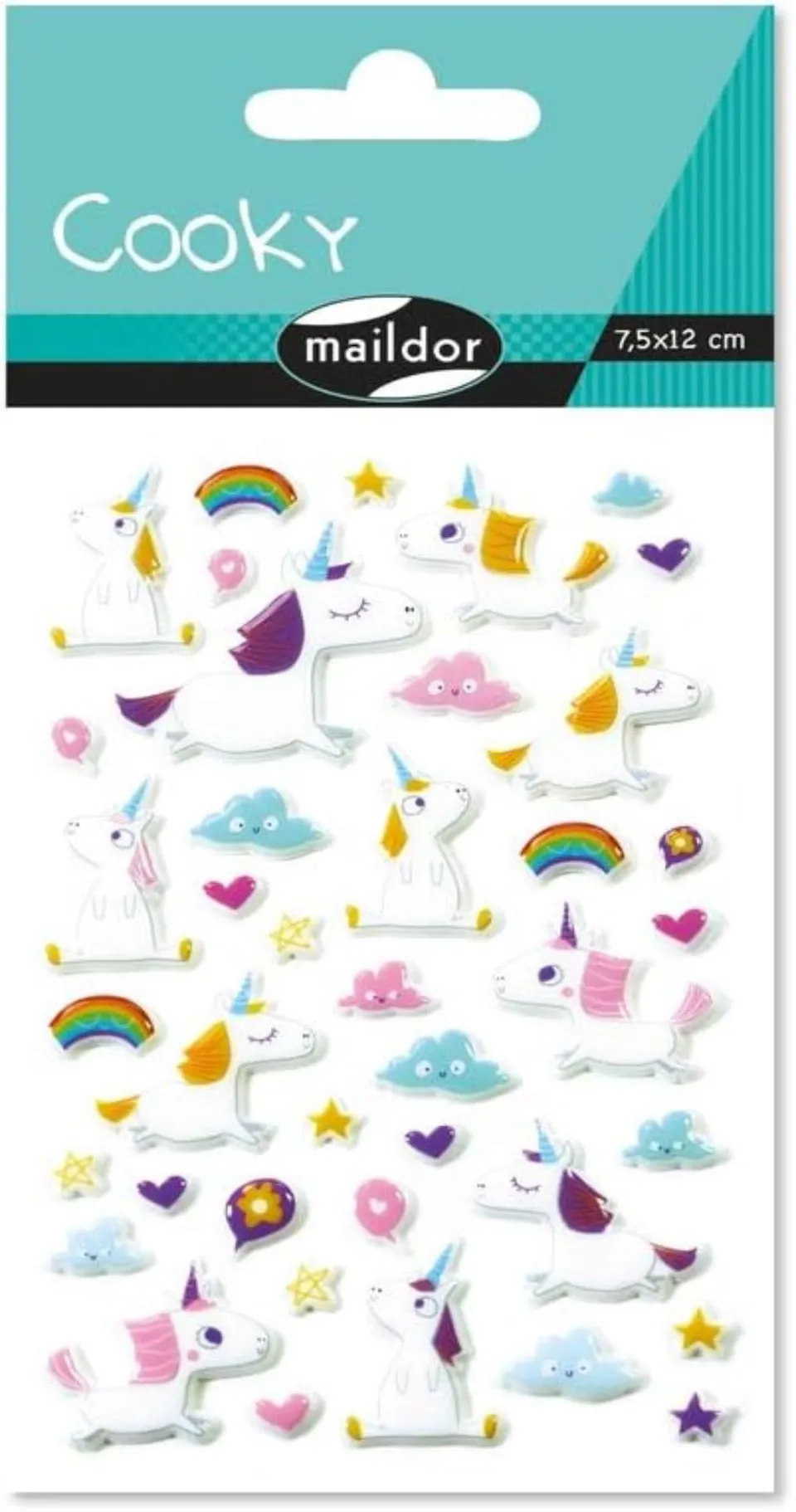 avenue-mandarine-cooky-3d-sticker-einhorn-40-st-ck-7-5x12-cm image 1