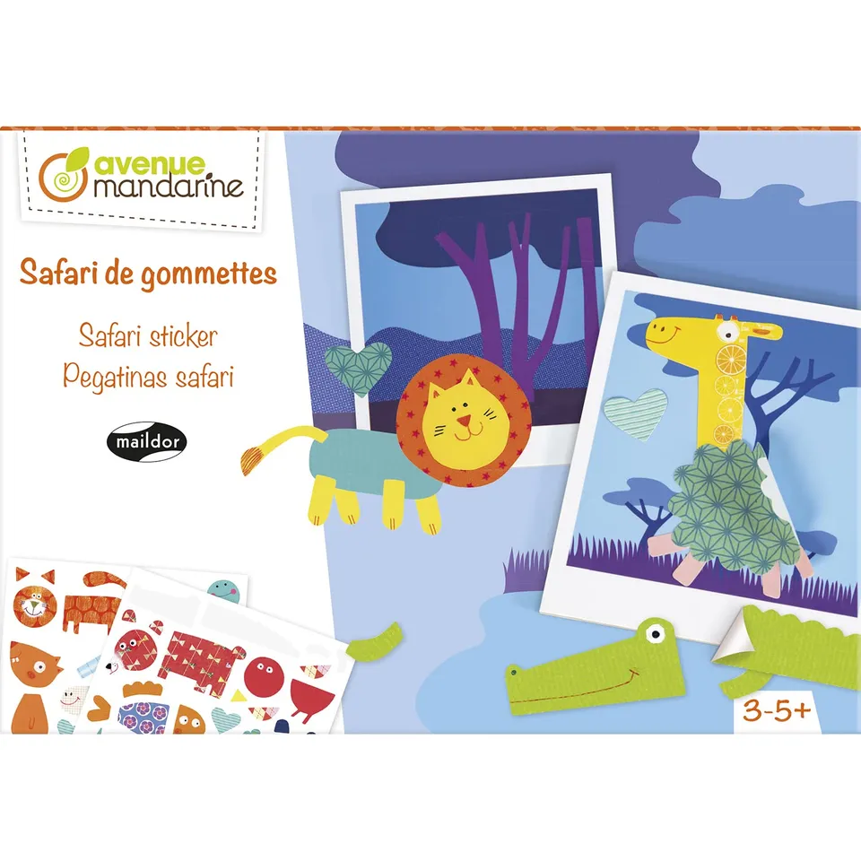avenue-mandarine-kreativbox-kc044c-safari-sticker-10-karten-set image 1