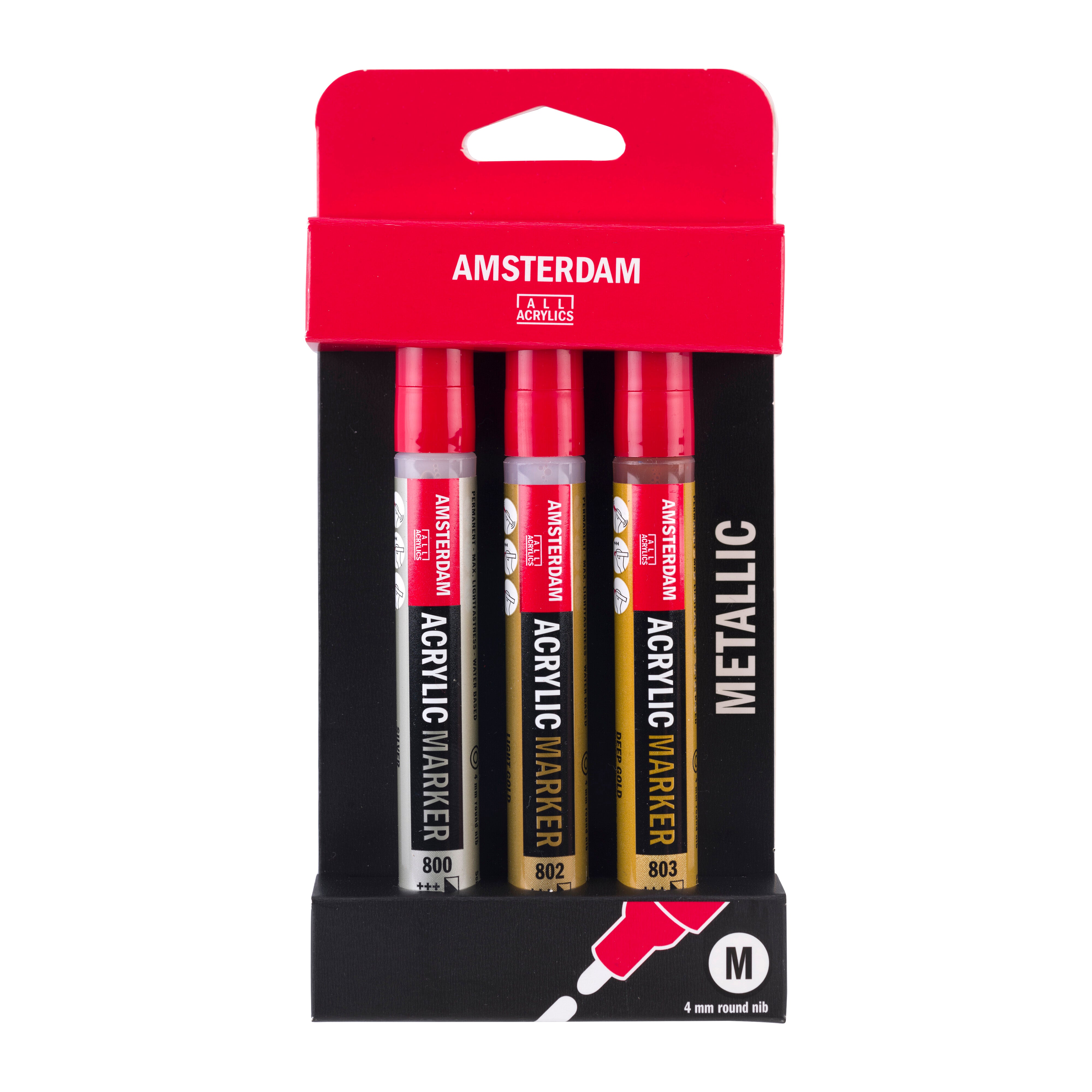 amsterdam-acrylic-markers-metallic-set-acrylmarker-3-farben-4mm image 1