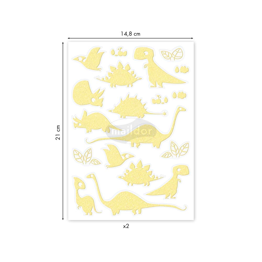 avenue-mandarine-gommettes-ae105o-sticker-dino-neongelb-38-st-ck image 2