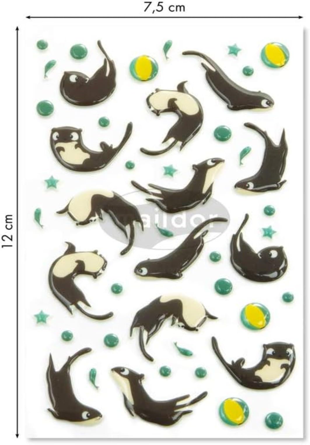 avenue-mandarine-cooky-3d-sticker-otter-wilde-tiere-47-stk image 2