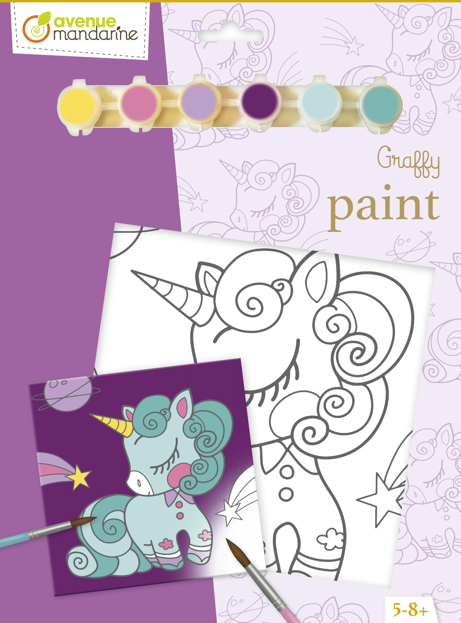 avenue-mandarine-graffy-pp018o-leinwand-einhorn-20x20-cm image 1