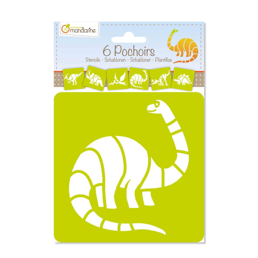 avenue-mandarine-42449md-schablonen-dino-6er-set-15x15-cm image 1